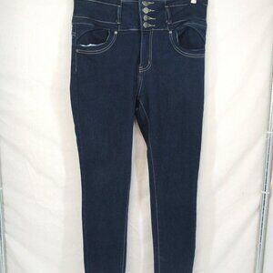 T&Y Fashion Women's Stretch Skinny Ankle Blue Jeans 4 Button Fancy Pockets 15/16